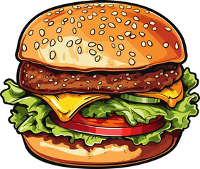 Burger clipart design illustration