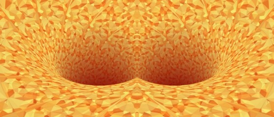 Digitally generated image. Gradient yellow patterns composed of extruded color textures and suitable for business, web or tecnology. Abstract backdrop illustration. NOT AI.