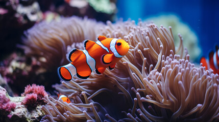 Fototapeta na wymiar A group of clown fish