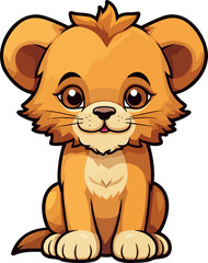Cute lion clipart design illustration