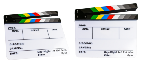 Clapperboard, numerator, isolated on transparent or white background, png 