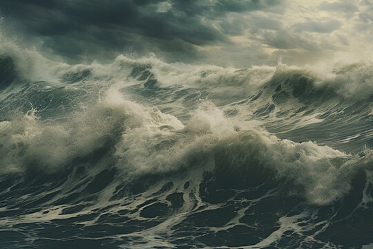 sea waves during storm in ocean