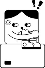 Cute Outline Geometric Cartoon