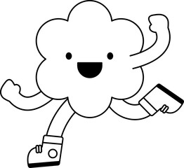 Cute Outline Geometric Cartoon