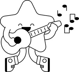 Cute Outline Geometric Cartoon