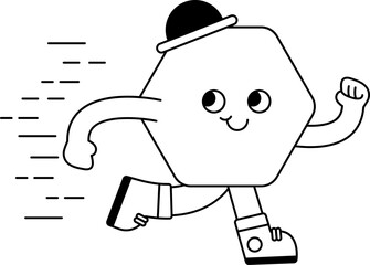 Cute Outline Geometric Cartoon