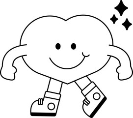 Cute Outline Geometric Cartoon