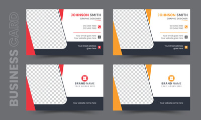 Corporate clean business card design template