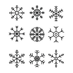 Set snow package line art logo icon vector symbol illustration design template