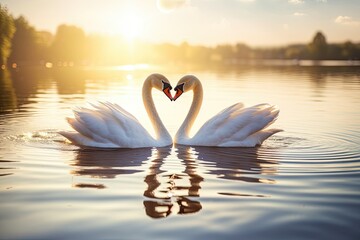 Fototapeta premium swans in the lake