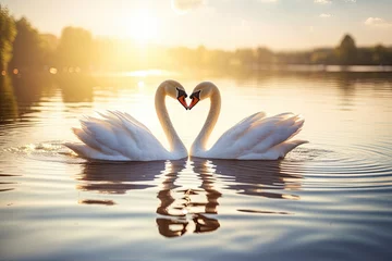 Deurstickers swans in the lake © BetterPhoto