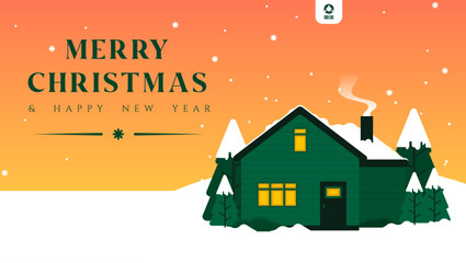 merry christmas and happy new year template poster banner