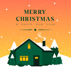 merry christmas and happy new year template poster banner