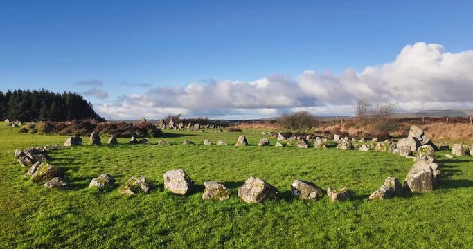 A 4K look at Beaghmore strone circles and ailignments a Bronze Age settlement near  Cookstown Co Tyrone Norther Ireland