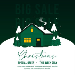 christmas big sale poster banner template design
