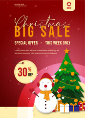 Fototapeta na wymiar christmas big sale poster banner template design