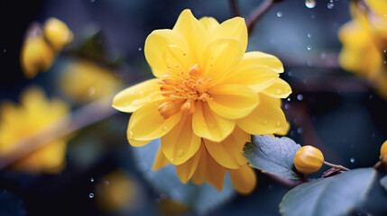 Obraz na płótnie Canvas ロウバイの黄色い花GenerativeAI