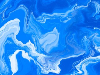 Fototapeta na wymiar Blue Abstract Liquid Ink Background