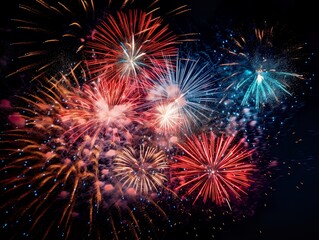 Fototapeta premium fireworks &nbsp;light up the sky Abstract colored firework background.