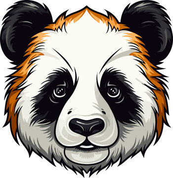 Panda head clipart design illustration