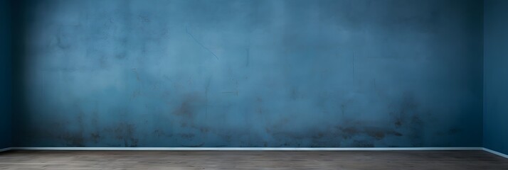 Simple room, blue Wall, vinyl Floor - obrazy, fototapety, plakaty