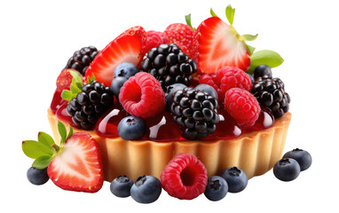 Mixed Berry Tart On Transparent Background