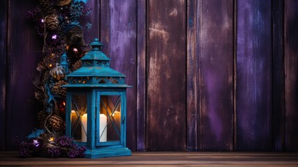 Beautiful christmas decoration on a wooden table.