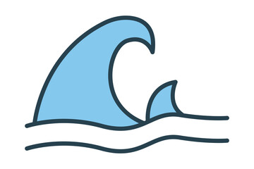 wave icon. icon related to sea. flat line icon style. simple vector design editable