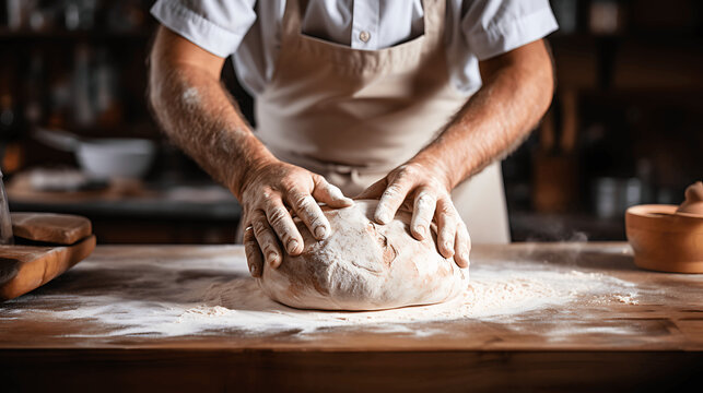 Panaderos amasando pan
