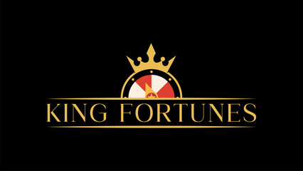 King Fortune raftle  lottery logo design icon element vector
