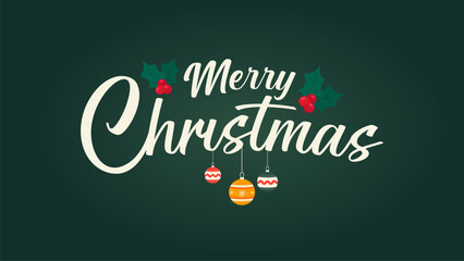 Fototapeta na wymiar Merry Christmas vector text typography xmas festive Wordmark logo design element vector 