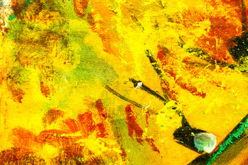 Colorful abstract oil painting art background. Texture of canvas and oil.