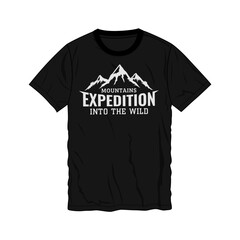 Outdoor explore T shirt chest print design vector illustration ready to print Isolated on black template views