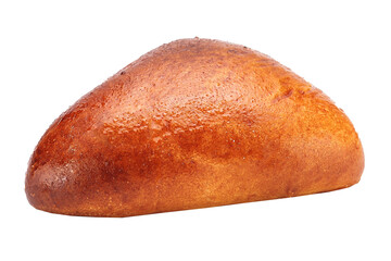 triangular bun from the oven, homemade baking, bakery products on a white isolated background bun from the oven