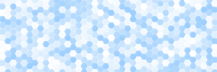 Seamless line an pattern. Blue and white color.  Hexagon ceramic tiles background.