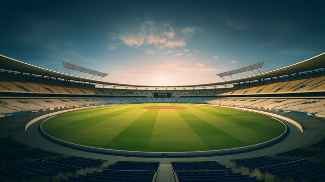 overhead shot of a cricket field