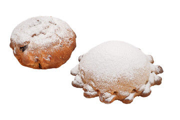 homemade food cupcakes, Sochni with curd filling, bakery products on a white background