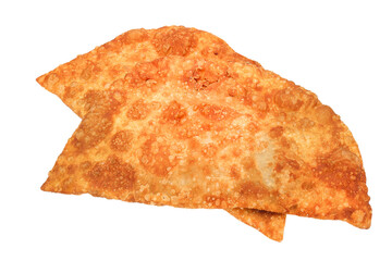 fried pie, cheburek with meat, isolated background on a white background