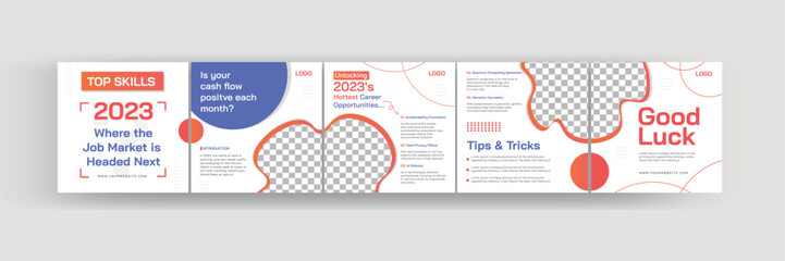 Instagram carousel template for top skills now, Set of editable social media instagram carousel post for career guideline, coaches and instructor © thedesignsource