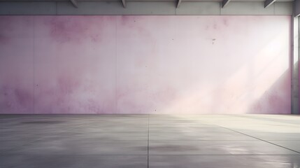 Simple room, lavender Wall, concrete Floor