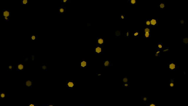 Bokeh shining colorful particles. Shimmering Glittering Particles loop animation with black background