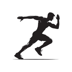 Sportsman Silhouette: Soccer Player Kicking the Ball Black Vector Sport Man Silhouette
