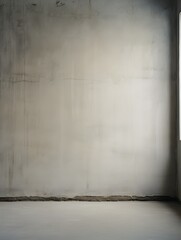 Simple room, linen color Wall, concrete Floor