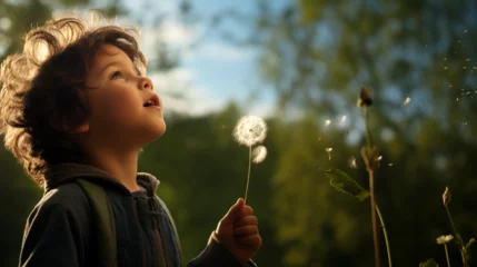 A child blowing a dandelion © Andy