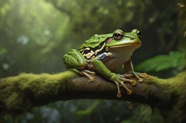 Obraz premium frog on a leaf