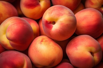 Background with juicy pink peaches, texture of delicious sweet peaches.
