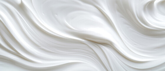 Fototapeta premium Velvety yogurt texture in detail, epitome of dairy creaminess.