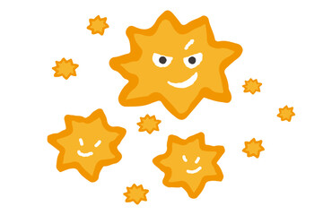 飛散している花粉。杉の木。