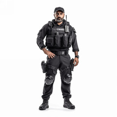 Fototapeta premium Special forces soldier. Shot in studio. Isolated on white