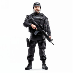 Fototapeta premium Special forces soldier. Shot in studio. Isolated on white